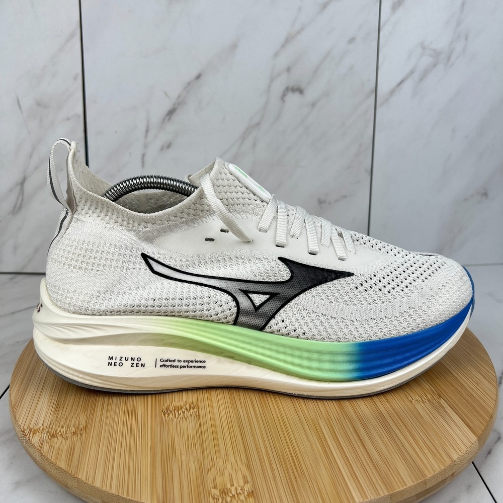 Mizuno Neo Zen Mens Size 10.5 White Blue Green Running Walk Shoes 411495